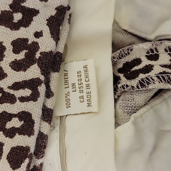 J Crew 100% linen leopard print trousers sz 8 - Picture 5 of 5